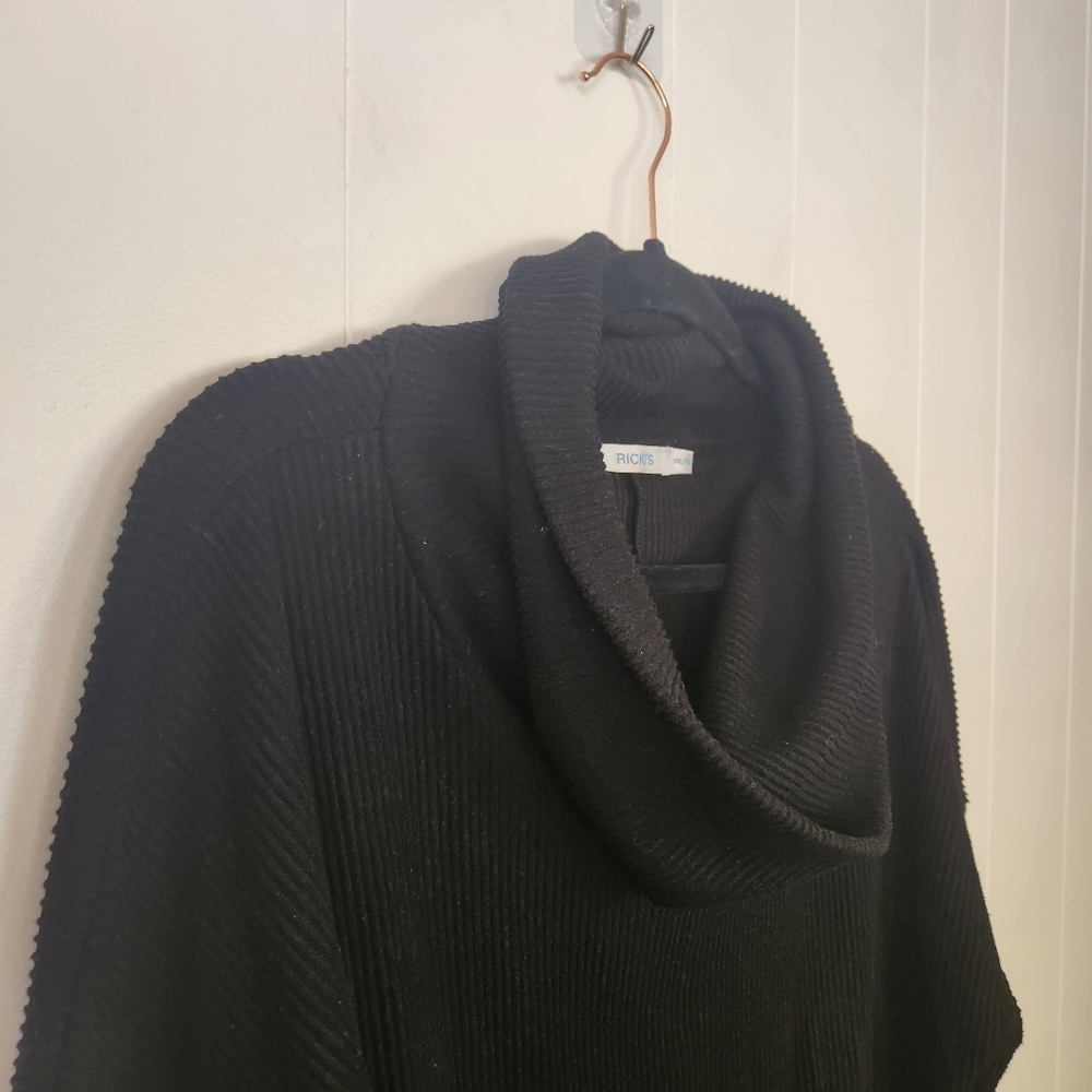 Rickis Black Cowl Neck Ribbed Plush Sweater Size XXL Loungewear Casual - Picture 4 of 9